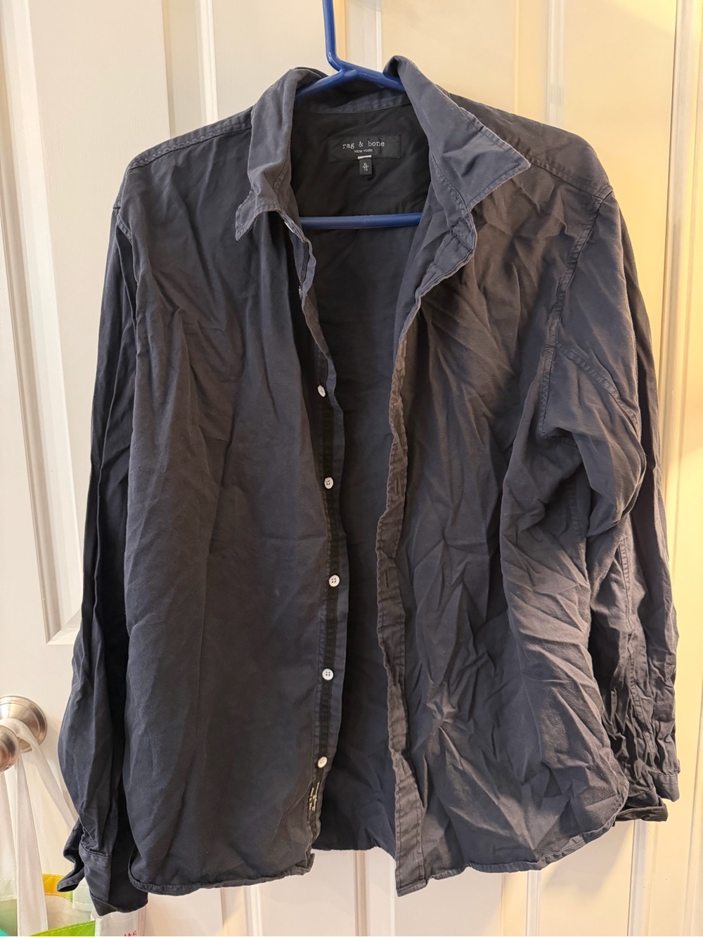 Rag & Bone Men's Charcoal Button-Up Shirt